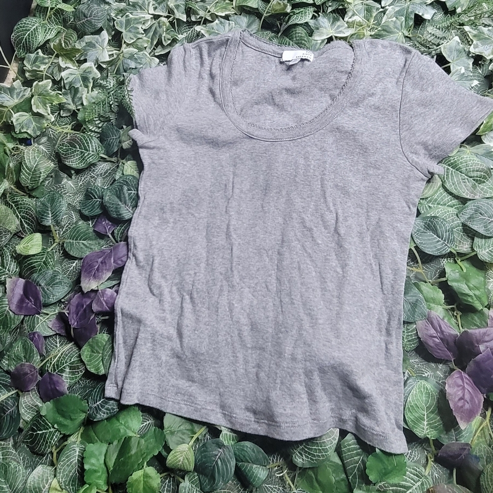 NWOT Ten Sixty Sherman Women Gray Short Sleeve T-Shirt Size XS